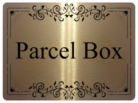 UV089 Parcel Box Ornament Metal Aluminium Plaque Sign Door Letters House Office A4