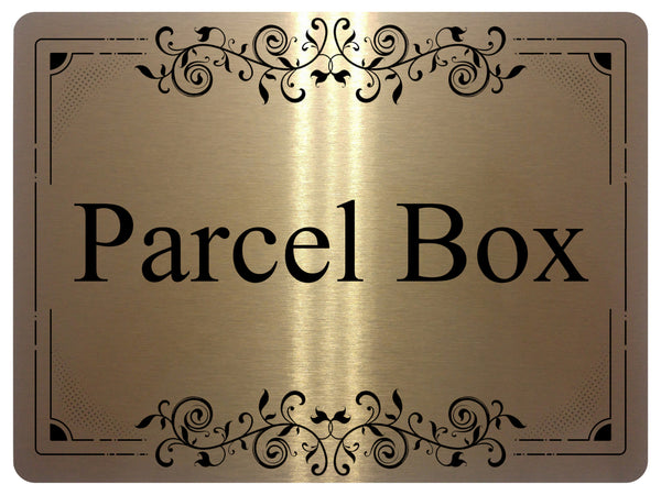 UV089 Parcel Box Ornament Metal Aluminium Plaque Sign Door Letters House Office A4