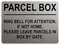 1917 PARCEL BOX  RING BELL FOR ATTENTION HOME GATE Metal Aluminium Plaque Sign