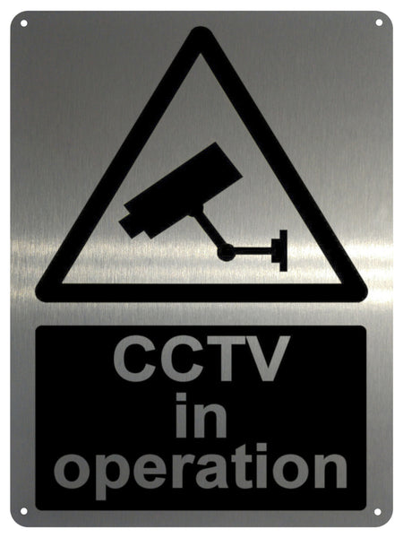 UV092 CCTV in operation Safety Metal Aluminium Plaque Sign Door Gate A4 Size