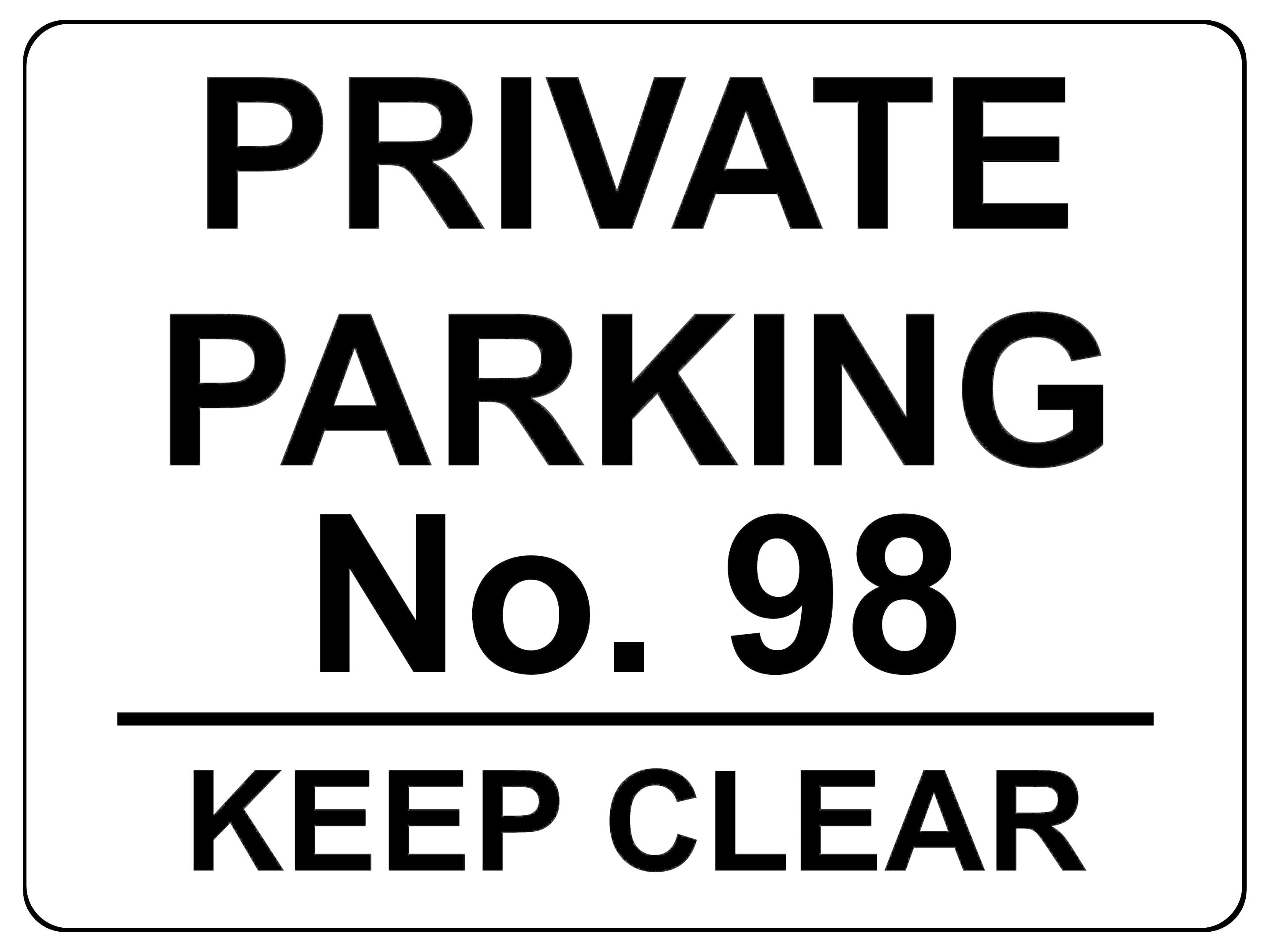 UV104 Custom Personalised PRIVATE PARKING Metal Aluminium Plaque Sign A4 Size