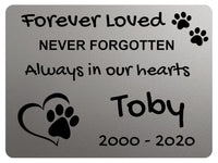 2300 Custom Personalised Memorial Pets Dog Cat Metal Aluminium Sign Plaque