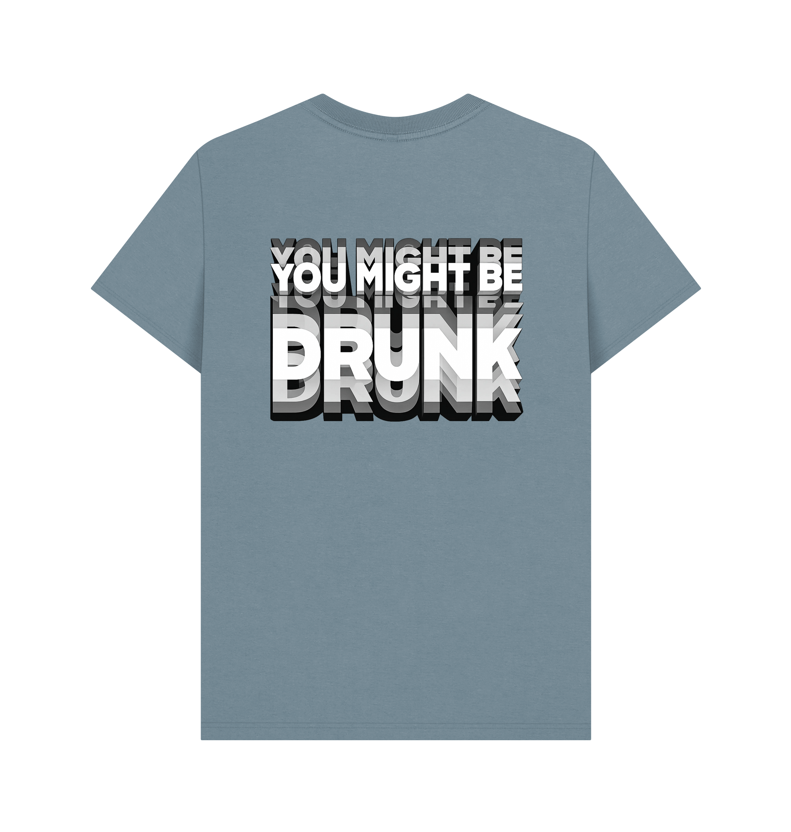 Stone Blue Printed T-shirt Back