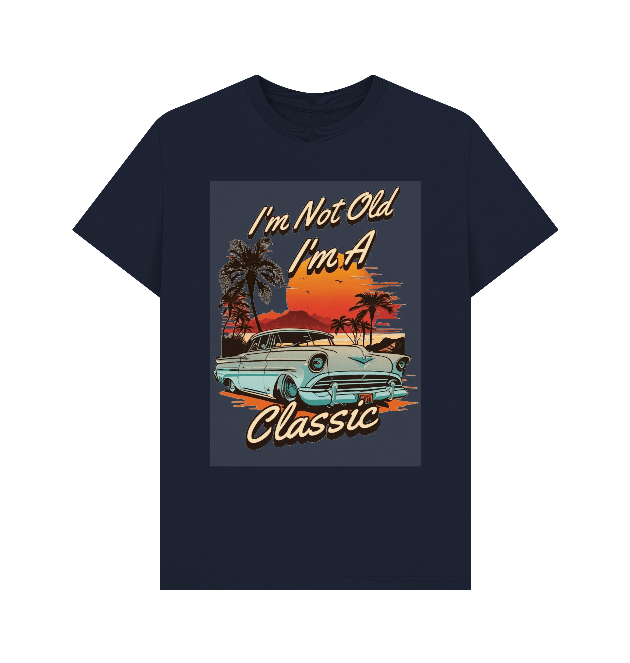 Navy Blue Printed T-shirt Front