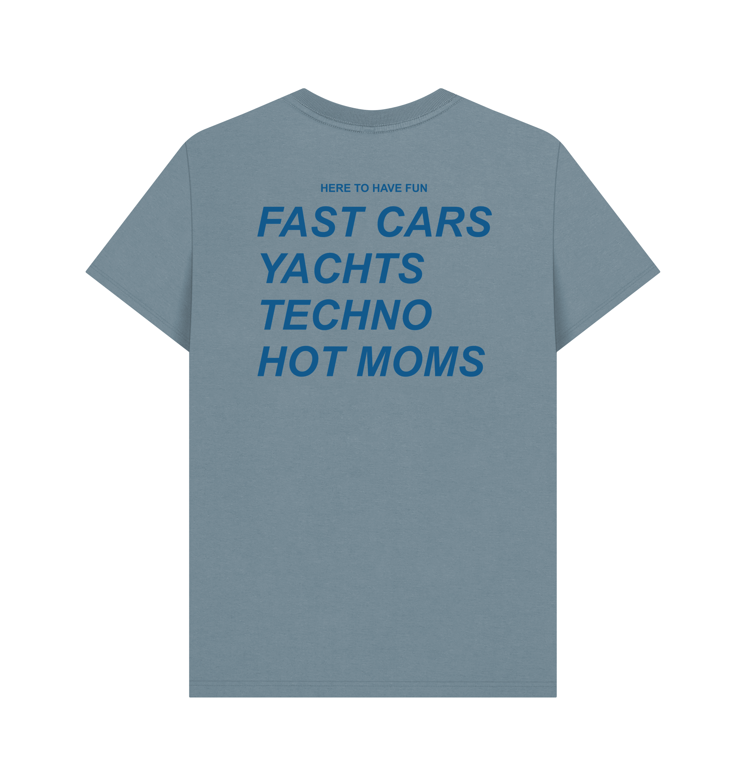 Stone Blue Printed T-shirt Back