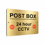 B076 POST BOX 24 hour CCTV Aluminium Composite Plaque Sign Door Gate Parcels