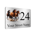 B093 Custom Personalised Address Horses Metal Aluminium Plaque Sign Door Gate