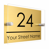 M096 Custom Personalised Modern Address Door Acrylic Aluminium Sign Plaque