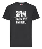 DTF016 Football And Beer Funny T-shirt Tee Black Joke