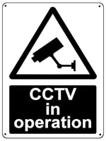 UV092 CCTV in operation Safety Metal Aluminium Plaque Sign Door Gate A4 Size