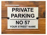 M053 Custom Personalised PRIVATE PARKING Modern Acrylic Aluminium Sign Plaque