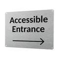 1MM 2415 ACCESSIBLE ENTRANCE Arrow Direction Right Metal Aluminium Metal Plaque