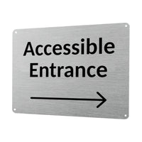 1MM 2415 ACCESSIBLE ENTRANCE Arrow Direction Right Metal Aluminium Metal Plaque
