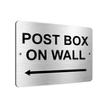 B016 POST BOX ON WALL Arrow Left Aluminium Composite Plaque Sign House Door