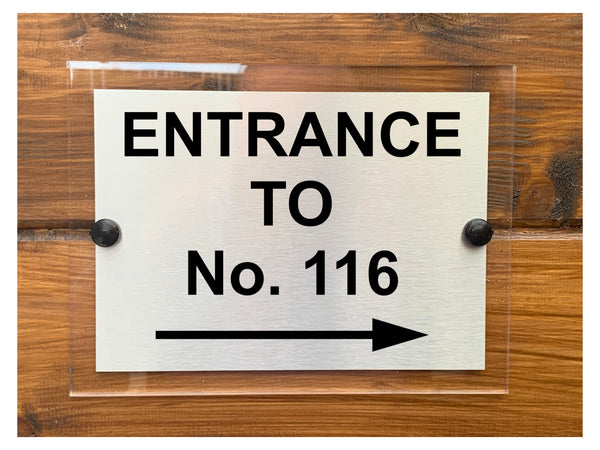 M051 Custom Personalised ENTRANCE TO Number Modern Acrylic Aluminium Sign Plaque