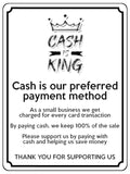 2340 CASH IS KING Preferred Method Of Payment Metal Aluminium Plaque Sign