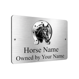 B086 Custom Personalised Horse Pony Stable Door Metal Aluminium Plaque Sign