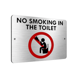 B092 NO SMOKING IN THE TOILET Safety Aluminium Composite Plaque Sign Door Wall