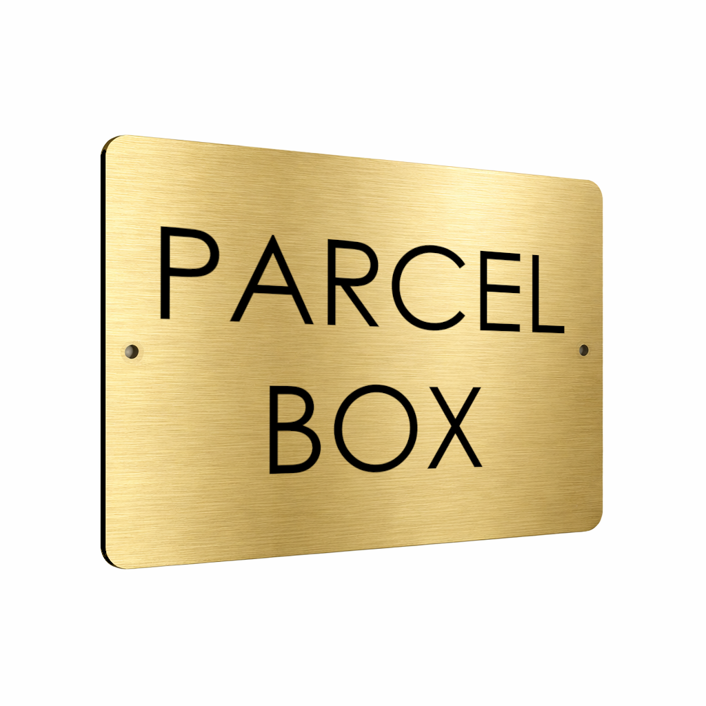 B034 PARCEL BOX Aluminium Composite Plaque Sign House Office Gate