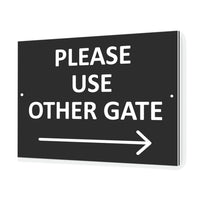 B001 Please Use Other Gate Arrow Direction Right Aluminium Composite Sign Plaque