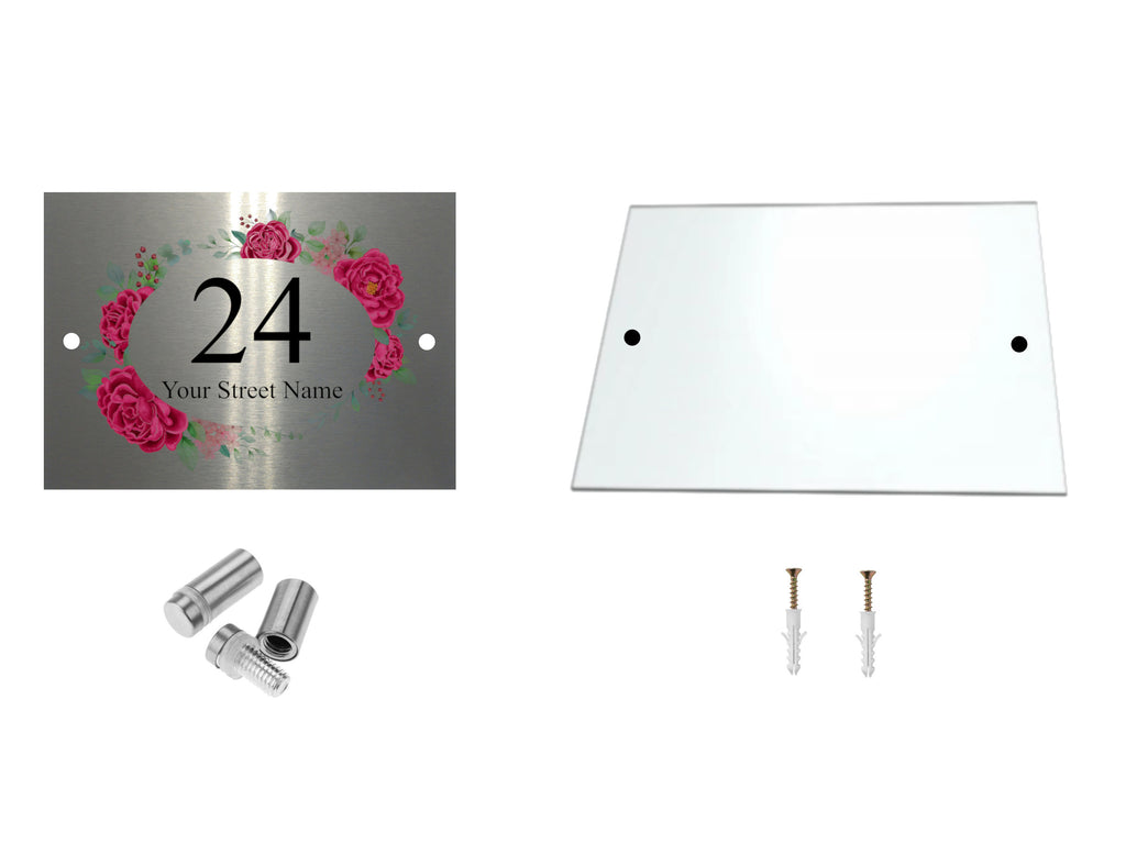 M094 Custom Personalised Modern Address Door Acrylic Aluminium Sign Plaque