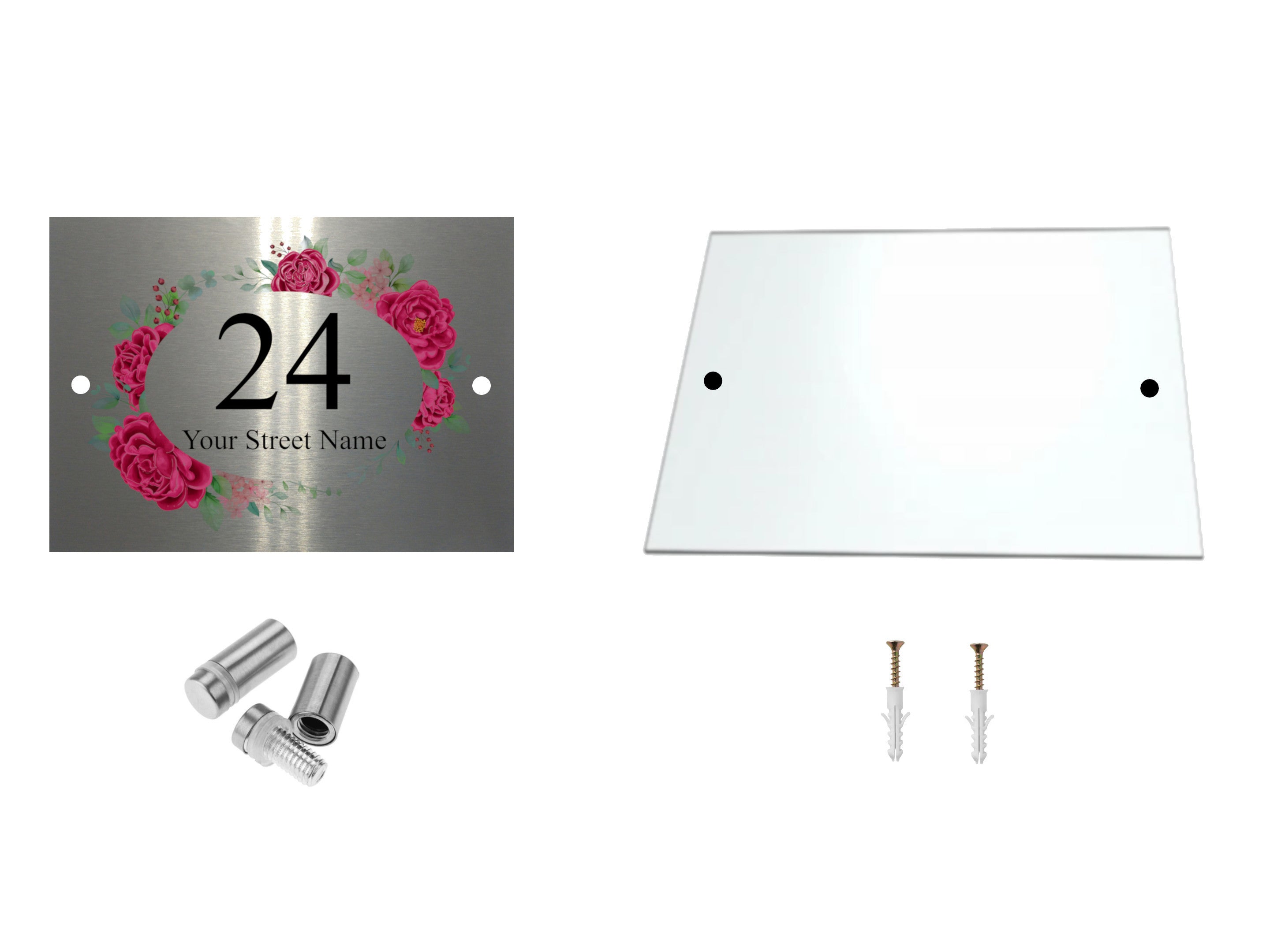 M094 Custom Personalised Modern Address Door Acrylic Aluminium Sign Plaque