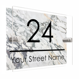 M097 Custom Personalised Marble Address Door Acrylic Aluminium Sign Plaque