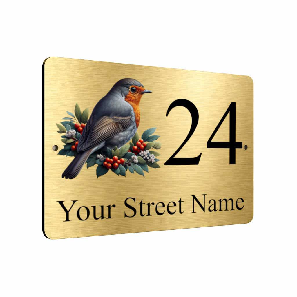 B073 Custom Personalised Address Printed Aluminium Metal Plaque Sign Door House