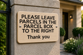 W037 PLEASE LEAVE PARCELS IN PARCEL BOX TO RIGHT Wood Sign Wooden Plaque
