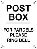 UV130 POST BOX PLEASE RING BELL Metal Aluminium Plaque Sign For Door A4 Size