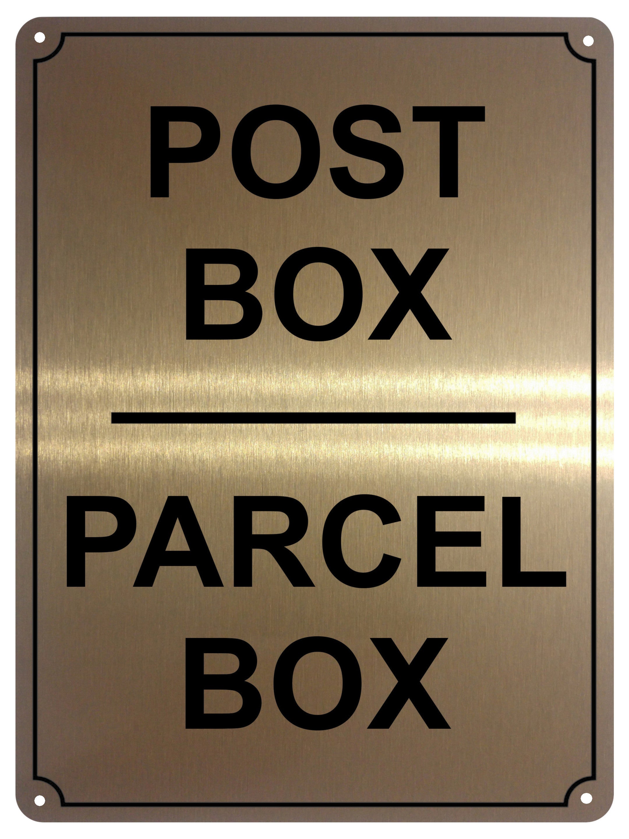 UV115 POST BOX PARCEL BOX Metal Aluminium Plaque Sign Door Letters A4 Size