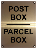 UV115 POST BOX PARCEL BOX Metal Aluminium Plaque Sign Door Letters A4 Size
