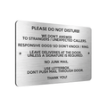 B227 DO NOT DISTURB RESPONSIVE DOGS Metal Aluminium Composite Plaque Sign