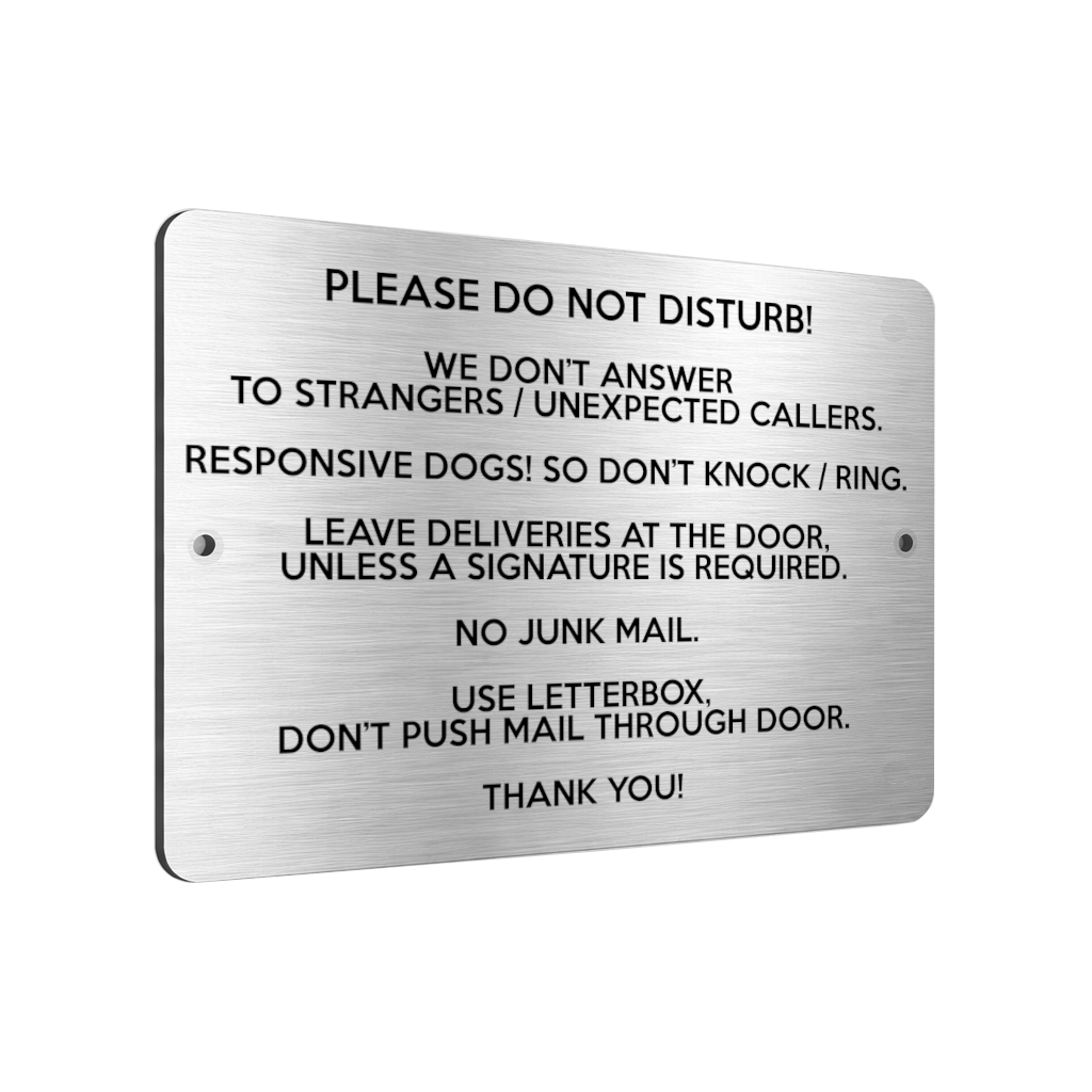 B227 DO NOT DISTURB RESPONSIVE DOGS Metal Aluminium Composite Plaque Sign