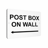 B016 POST BOX ON WALL Arrow Left Aluminium Composite Plaque Sign House Door