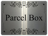 UV089 Parcel Box Ornament Metal Aluminium Plaque Sign Door Letters House Office A4