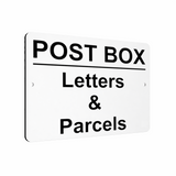B012 POST BOX Letters & Parcels Door House Aluminium Composite Sign Plaque