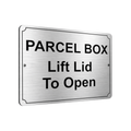 B118 PARCEL BOX Lift Lid To Open Metal Aluminium Plaque Sign Letters House
