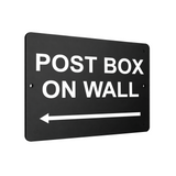 B016 POST BOX ON WALL Arrow Left Aluminium Composite Plaque Sign House Door