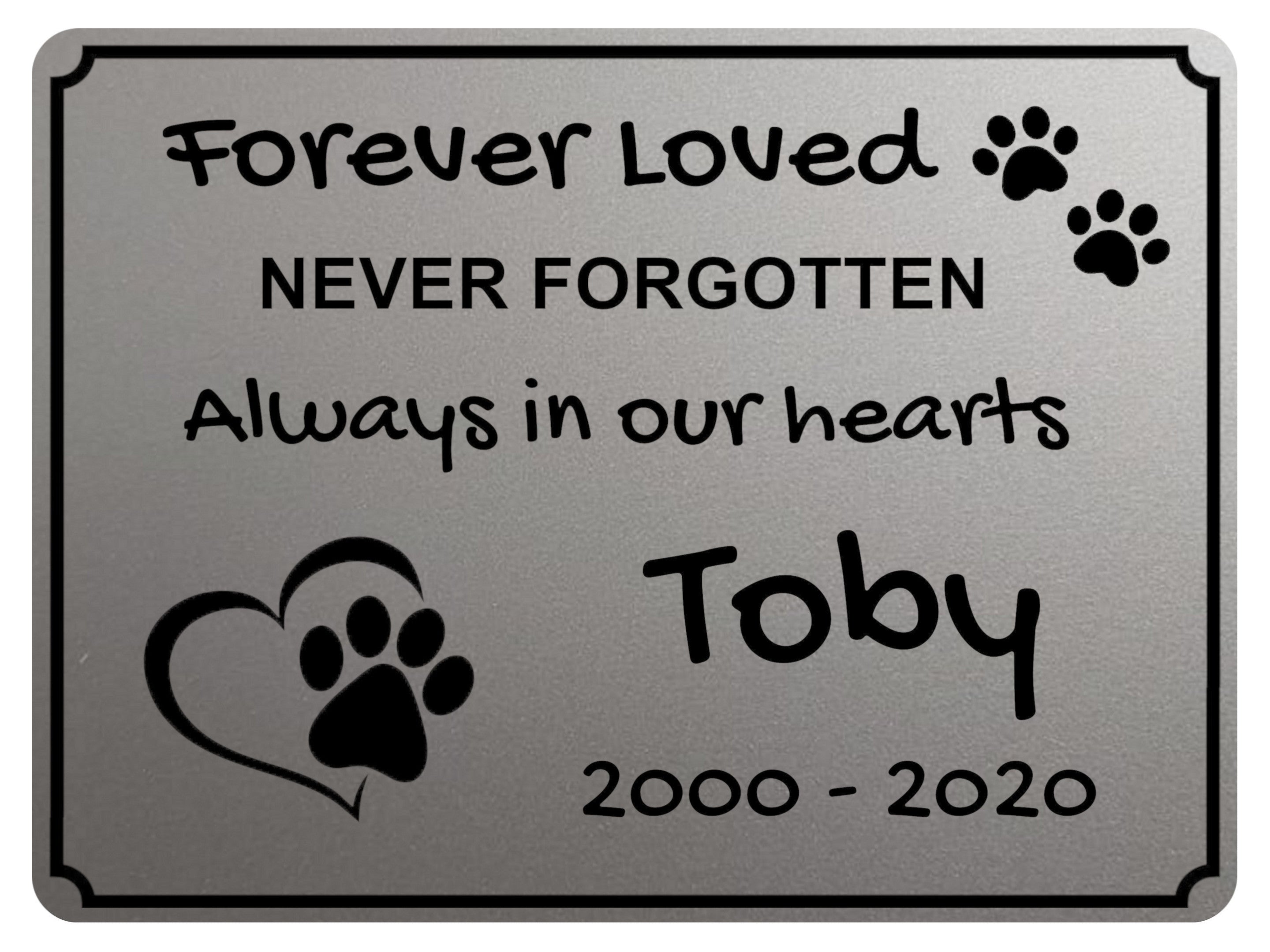 2301 Custom Personalised Memorial Pets Dog Cat Metal Aluminium Sign Plaque