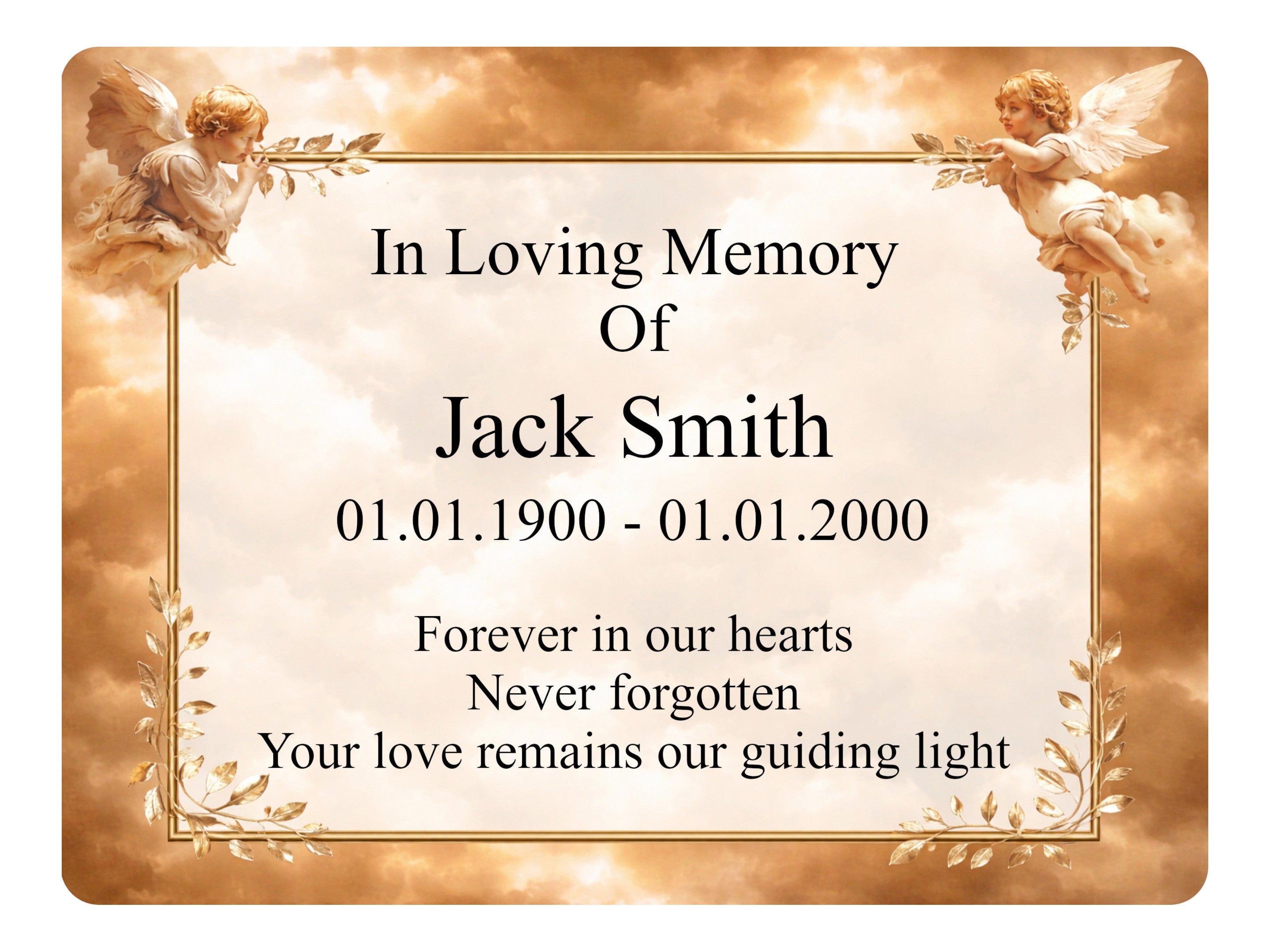 2438 Custom Personalised Memorial Remembering Metal Aluminium Sign Plaque