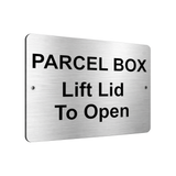 B011 PARCEL BOX Lift Lid To Open Door Ofice Aluminium Composite Sign Plaque