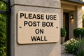 W036 Please Use Post Box On Wall Door Gate House Office Wood Sign Wooden Plaque