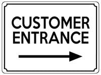 2311 Customer Entrance Right Door Wall Shop Office Metal Aluminium Plaque Sign