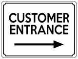 2311 Customer Entrance Right Door Wall Shop Office Metal Aluminium Plaque Sign