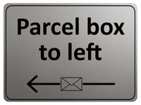 2200 Parcel box to left Door Gate House Letters Metal Aluminium Plaque Sign