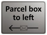 2200 Parcel box to left Door Gate House Letters Metal Aluminium Plaque Sign