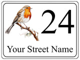 2270 Custom Personalised Address Robin Door Gate Metal Aluminium Sign Plaque