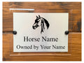 M057 Custom Personalised Horse Pony Stable Modern Acrylic Aluminium Sign Plaque