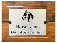 M057 Custom Personalised Horse Pony Stable Modern Acrylic Aluminium Sign Plaque